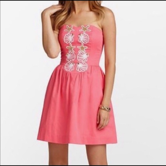Lilly Pulitzer Mayfield Strapless Starfish Dress - Picture 1 of 5
